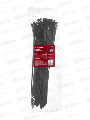 Стяжка нейлоновая морозостойкая 300*3,6мм, черная 100шт, REXANT, 87-0301