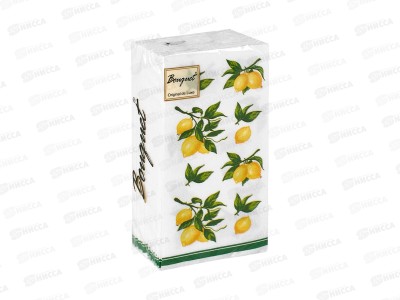 Салфетки 2сл 20л  33*33 Bouquet Original 1/8 Скатерть с лимонами 25327