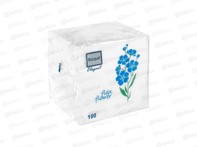 Салфетки 1слойные 100 листов 24*24 Bouguet Elegant Незабудка, 57383 *16