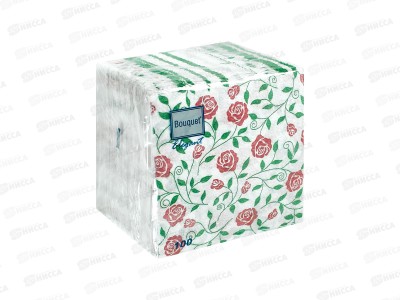Салфетки 1слойные 100листов 24*24 Bouguet Elegant Поле роз, 57380 *16