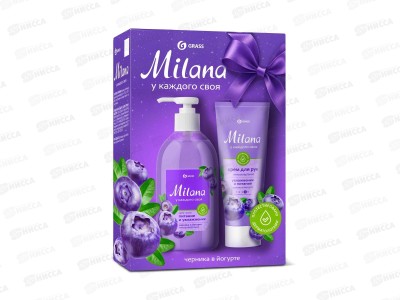 Milana подарочный набор &quotЧерника в йогурте&quot (мыло 300мл+крем 80мл) 300576  *6