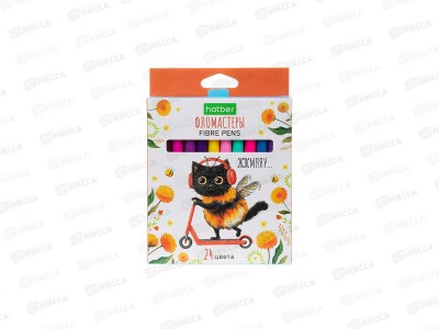 Фломастеры 24цв. Hatber ECO ЖЖ-МЯУ, к/у, 093496 *12/96