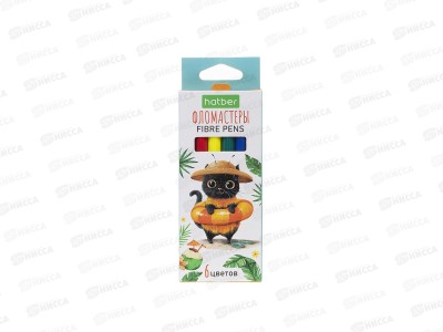 Фломастеры  6цв. Hatber ECO ЖЖ-МЯУ, к/у, 093493 *24