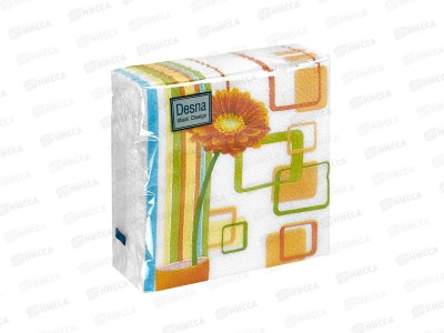 Салфетки 1слойные 40листов 24*24 Desna Design Нежность,57420*32