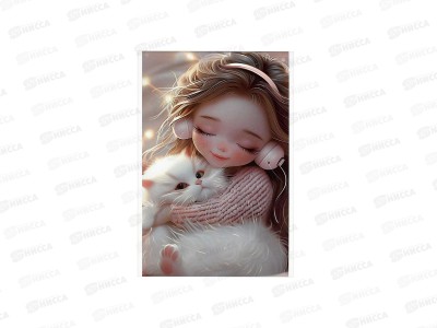 Блокнот 40л ФЕН А6 Девочка в наушниках и котенок, 72949 *5/80