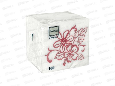 Салфетки 1слойные 100л 24*24 Bouguet Elegant Гибискус, 57375 *16