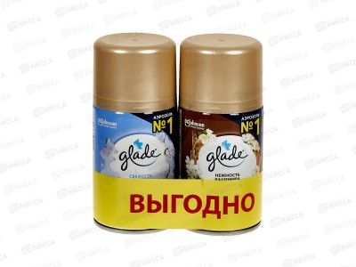ГЛЭЙД автоматический освежитель воздуха 269мл СМОТКА запасной баллон Свежесть белья+нежнось кашем *3