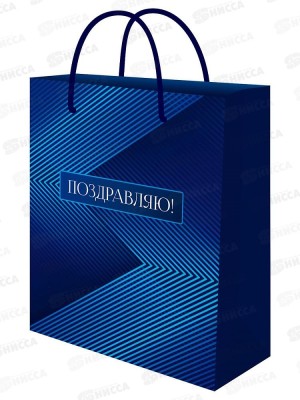 Пакет подарочный MI 26,4х32,7х8см Классика, ППК-7810 *12