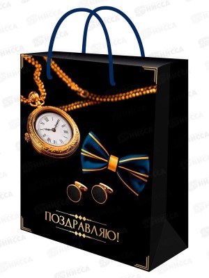 Пакет подарочный MI 26,4х32,7х8см Стиль, ППК-7832 *12