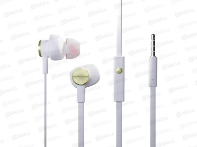 Наушники вакуумные AUX разъём с МК 1.2м More choice P42 White Gold *3