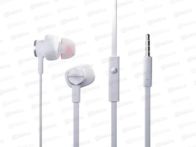 Наушники вакуумные AUX разъём с МК 1.2м More choice P42 White Silver