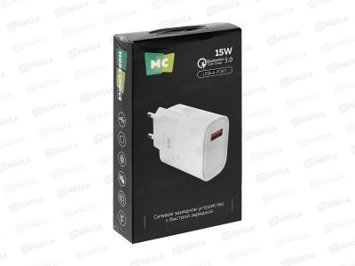 З/у сетевое 1USB 3.0A 15W QC3.0  More choice NC09 белый