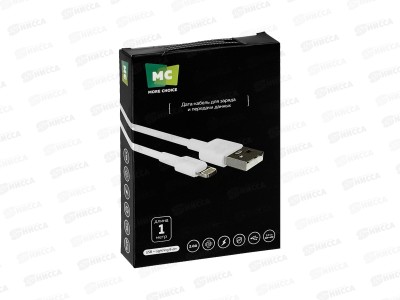 Дата-кабель More USB 2.0A для Lightning 8-pin PURE K19i TPE 1м White