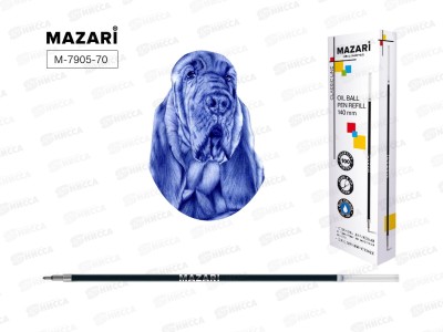 Стержень масл. 140мм MAZARI  синий, 1мм, М-7905-70 *100/1000/3000