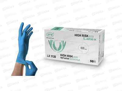 Перчатки HIGH RISK LX1120 ECO XL,латекс,н/стер.неоп.текст 25пар Марка