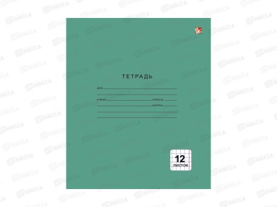 Тетрадь 12л кл. ЭКСМ Однотонная зеленая, ТК124998*100