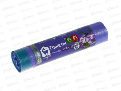Мешки для мусора Lomberta 35л с завязками Aroma 15шт ПНД *40