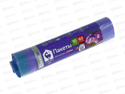 Мешки для мусора Lomberta 60л с завязками Aroma 10шт ПНД *42