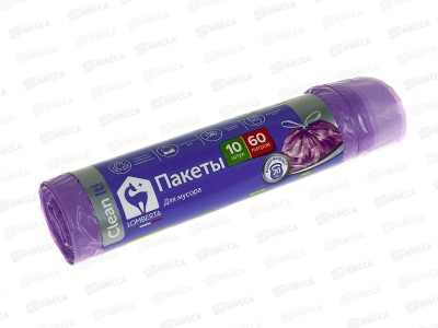 Мешки для мусора Lomberta 60л с затяжкой 10шт ПНД *42