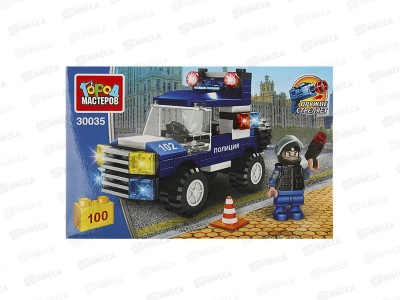 Конструктор &quotГОРОД МАСТ&quot Полицейский джип, 100 дет., 30035-PZ
