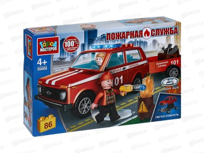 Конструктор &quotГОРОД МАСТ&quot LADA 4х4 Пожарная, 86дет, 35005-КК