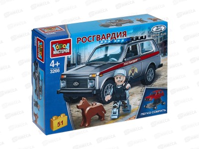 Конструктор &quotГОРОД МАСТ&quot LADA 4х4 Росгвардия, 51дет, 3266-КК