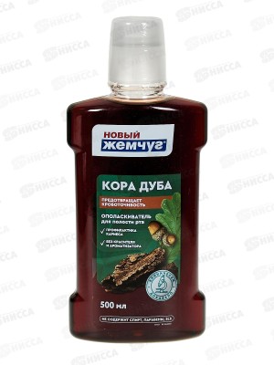 НК НОВЫЙ ЖЕМЧУ Г Ополаскиватель для полости рта Кора дуба 500мл *16
