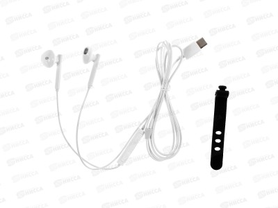 Наушники вкладыши Туре-С разъем с МК длина 1.2м More choice G19a White