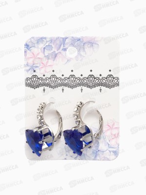Серьги &quotСердце&quot мерцание синий  10137098