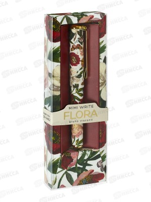 Ручка шар. B.V. Mimiwrite Flora Пионы син.в подар.упак. 20-0482*12