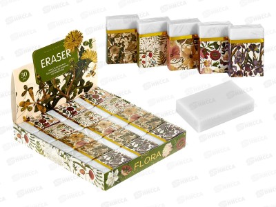 Ластик  B.V. Flora Bloom Flowers белый,42-0092*60
