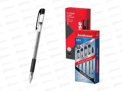 Ручка гел. EK54538 G-Star Stick&Grip Classic 0.5мм черный *12
