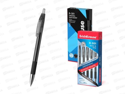 Ручка гел. EK46815 R-301Origina Gel Matic&Grip 0.5мм черный  *12