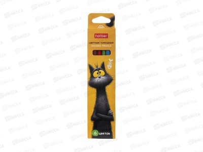 Карандаши 6цв Hatber Плюшевый философ трехгран к/к 094072 *24