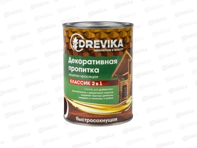 Декоративная пропитка DREVIKA 2в1 Классик каштан 0,75л *8