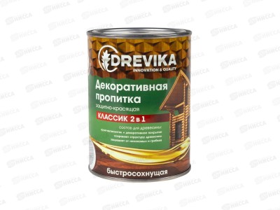 Декоративная пропитка DREVIKA 2в1 Классик бесцветный 0,75л *8