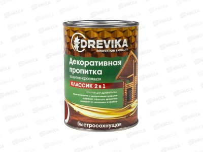 Декоративная пропитка DREVIKA 2в1 Классик красное дерево 0,75л *8