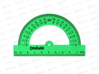 Транспортир 180гр Creativiki 10см зелен.пласт. ТРП180-10КР *12