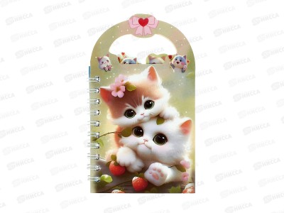 Блокнот д/записи 48л. 8*13,5 Кошечки уп12 Р21342-9