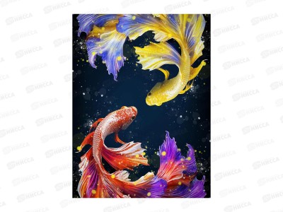 Алмаз. мозаика (класс.) 30х40см Экзотические рыбки, НД-6364 без подр.