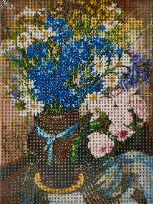 Алмаз. мозаика (класс.) 30х40см Летние цветы, НД-0554 с подр.