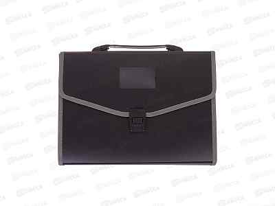 Папка-портфель A4 Workmate, 13 отд. ручка, замок, черная, 15-8823 *10