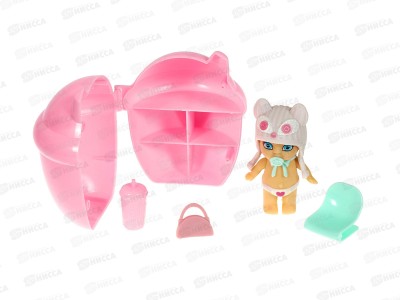 Кукла OLY Bondibon в шапочке-ушанке с животными, 8см, 3380-3, ВВ3855