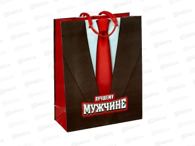 Пакет подарочный MI 18х23х8см Лучшему мужчине, ППК-4009 *12