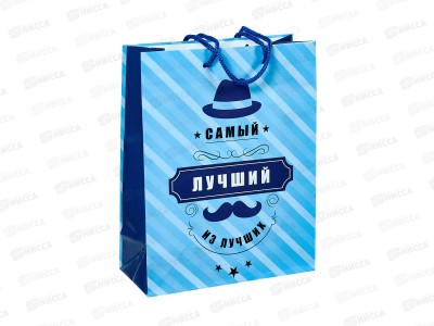 Пакет подарочный MI 18х23х8см Самый лучший, ППК-9301 *12
