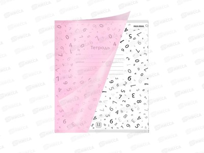 Тетрадь 12л клетка ПП цветн. пласт. обл. ПАСТЕЛЬ ШКОЛА, mix, 12-8414 *240