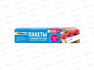 Пакет д/замораж PATERRA 3л 27*28см с замком 109-195 *24