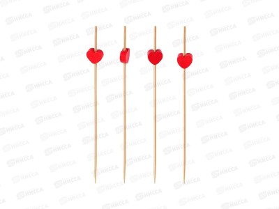 Пики бамбук PATERRA Сердце красное 120мм 50шт пак 491-059  *25