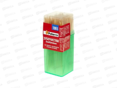 Зубочистки бамбук PATERRA уп-100шт 401-782 *12/480