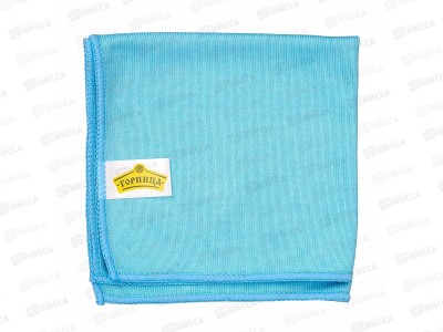 Салфетка из микрофибры ГОРНИЦА 35*35см, 280г, голубая,д/стекол 406-133*50